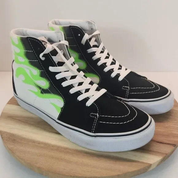 Vans Sk8-Hi 'Flame Black White' VN0A4U3CXEY Mens Size 10.5 - Picture 3 of 11